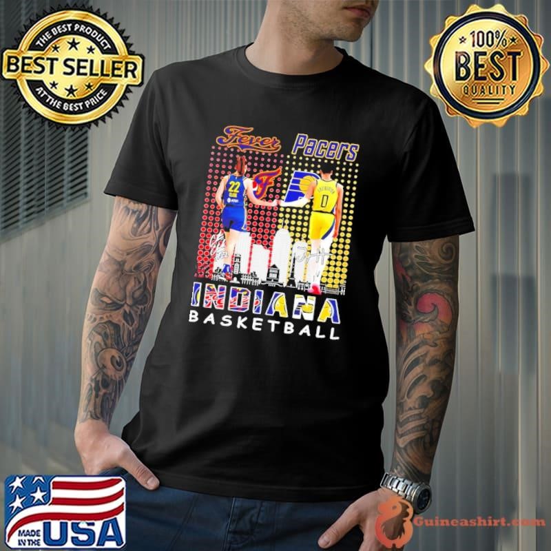 Indiana basketball Fever Caitlin Clark and Pacers Tyrese Haliburton Skyline Signatures Unisex