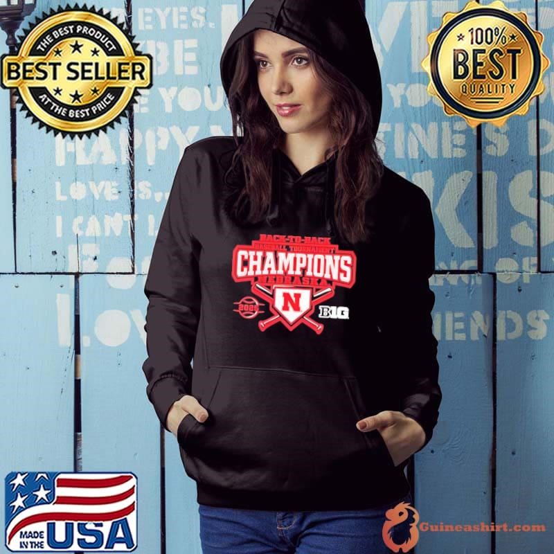 Nebraska Cornhuskers Black Big 10 Baseball Tournament Champions 2025 Hoodie