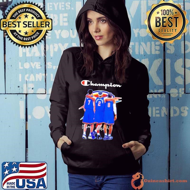 OKC Thunder Chet Holmgren Shai Gilgeous-Alexander and Jalen Williams Champion 2025 Signatures Hoodie