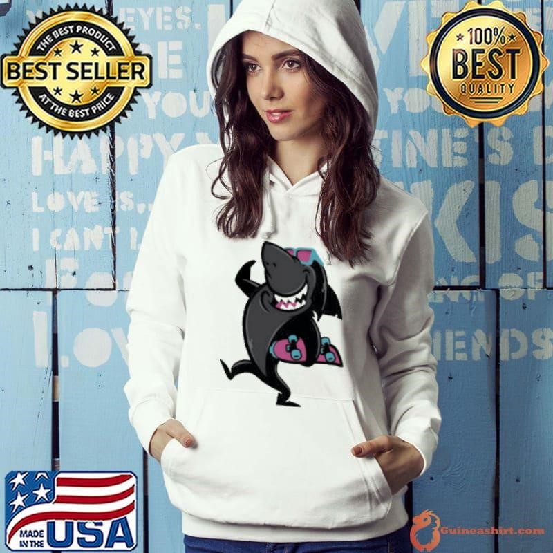 Skate Shark roller skating funny cartoon shirt