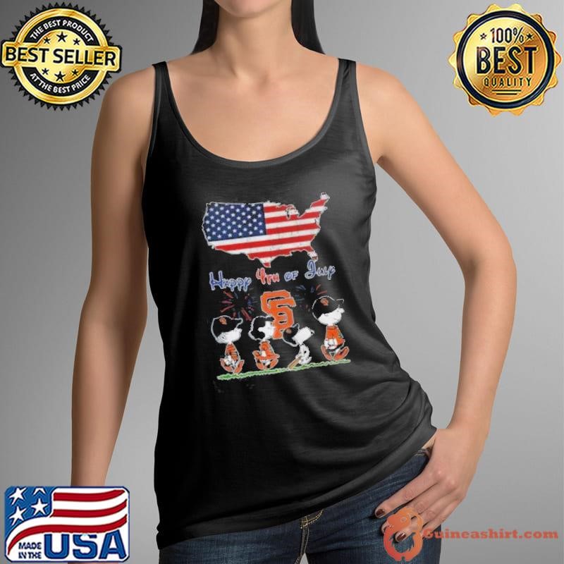 Snoopy and Friends Peanuts San Francisco Giants 4Th of July State Map shirt