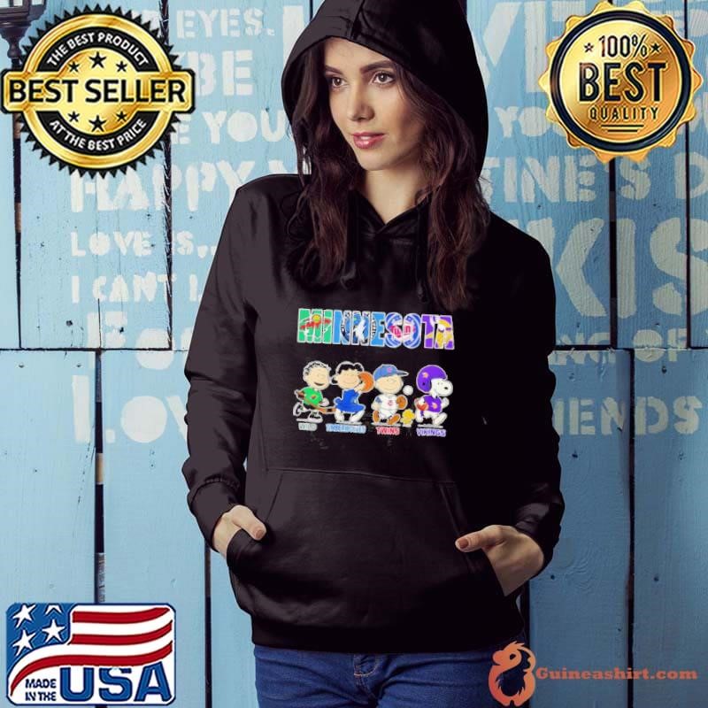 The Peanuts Snoopy Minnesota Sports Minnesota Wild Minnesota Timberwolves Minnesota Twins and Minnesota Vikings Hoodie