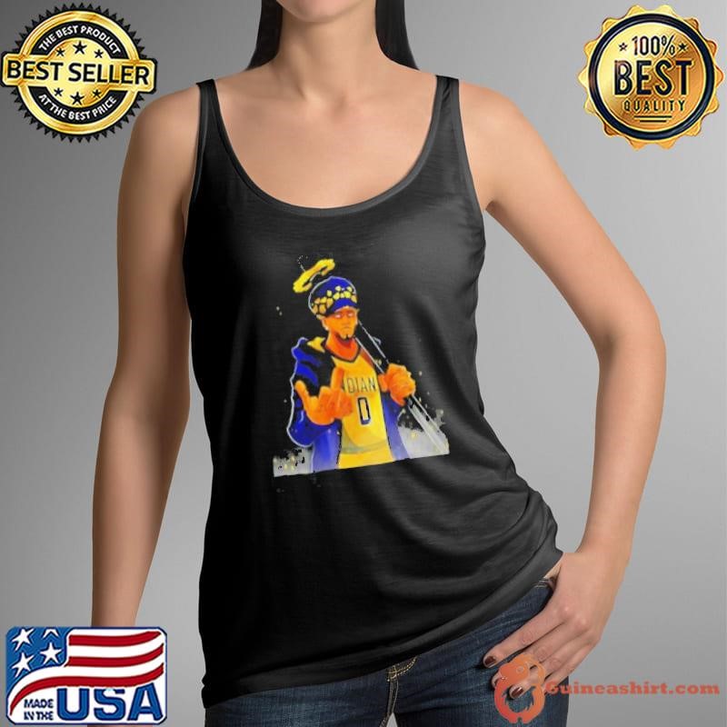 Tyrese Haliburton Indiana Pacers middle finger cartoon shirt