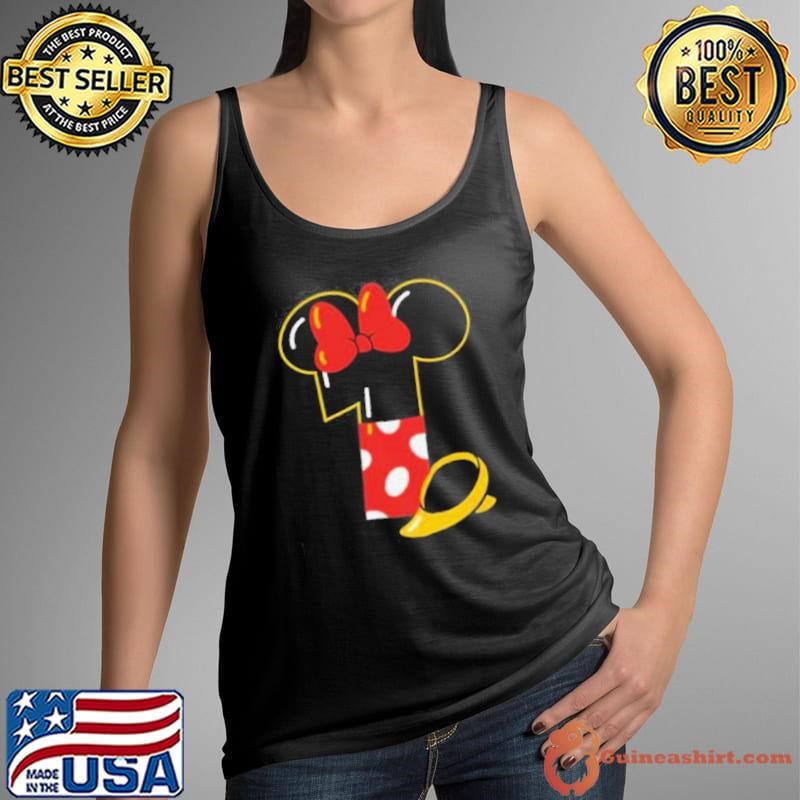 Disney Minnie Numbers _1_ First 1st Birthday Party Gift Shirt