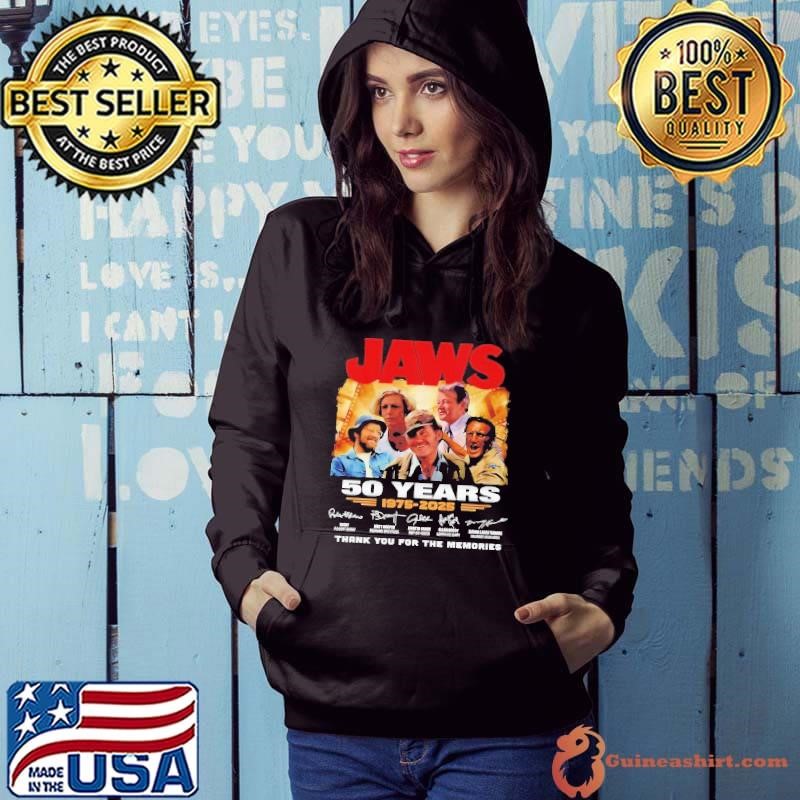 Jaws 50 years 1975-2025 thank you for the memories signature Hoodie