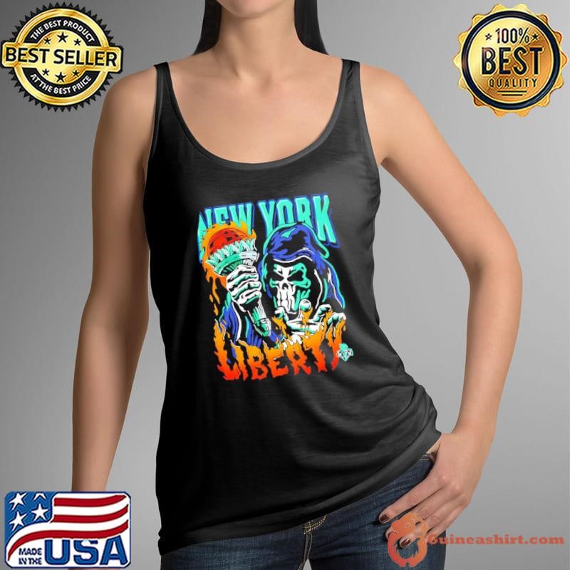 New York Liberty Fest Torch skeleton graphic shirt