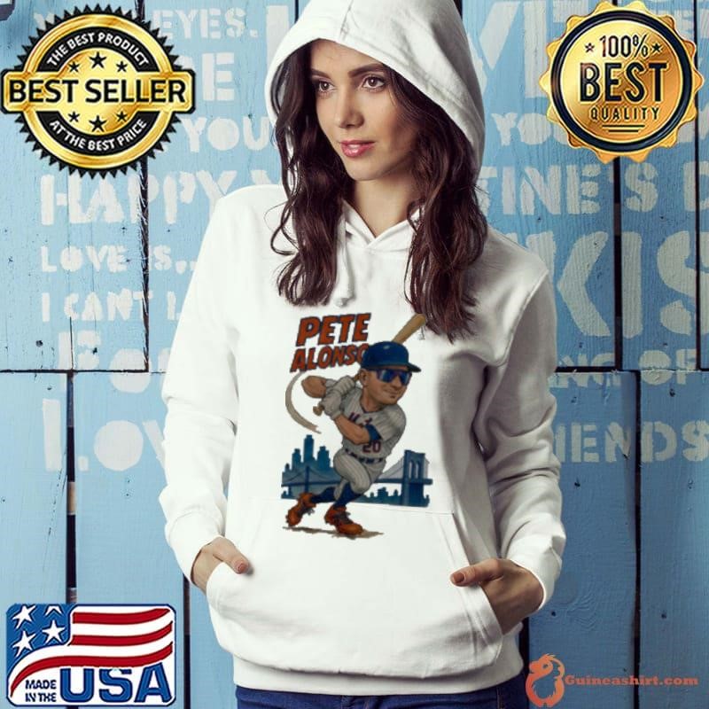 Pete Alonso 20 New York Mets Brooklyn Bridge caricature player Hoodie