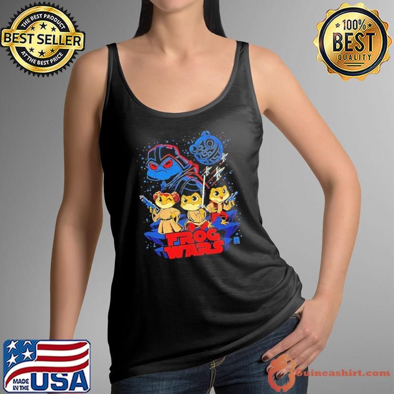 Star Wars frogs as Darth Vader Princess Leia Luke Skywalker and Han Solo Frog Wars Tank Top