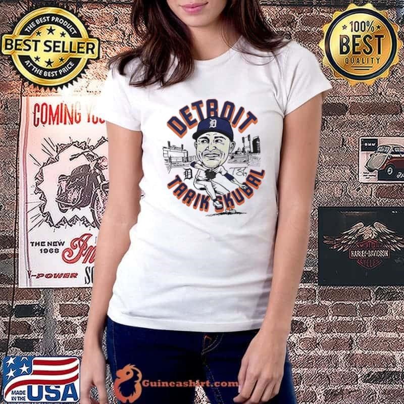 Tarik Skubal Detroit Tigers caricatures signature shirt