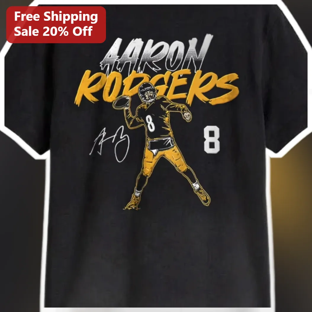 Aaron Rodgers QB8 Signature Graphic Tee for Men NFL Football Fans