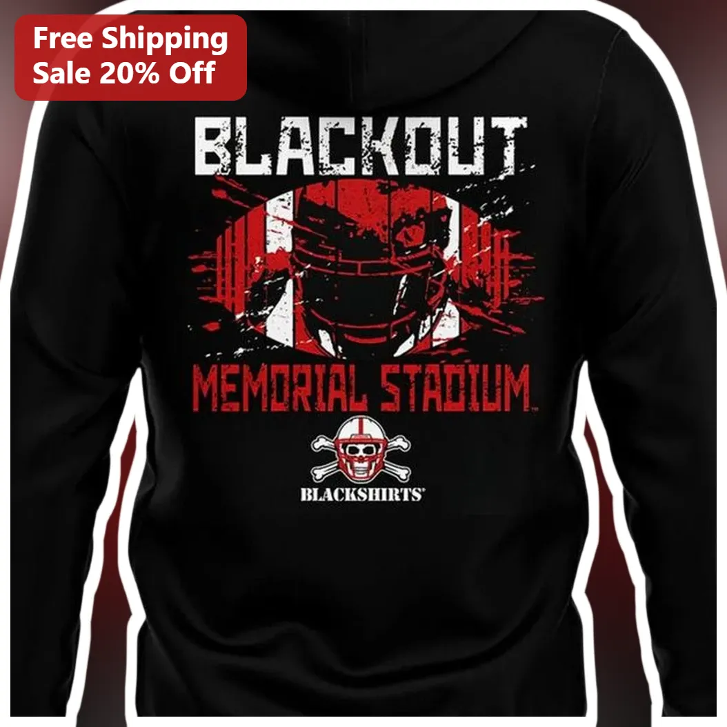 Blackout Memorial Stadium Nebraska Football Hoodie Husker Game Day Apparel