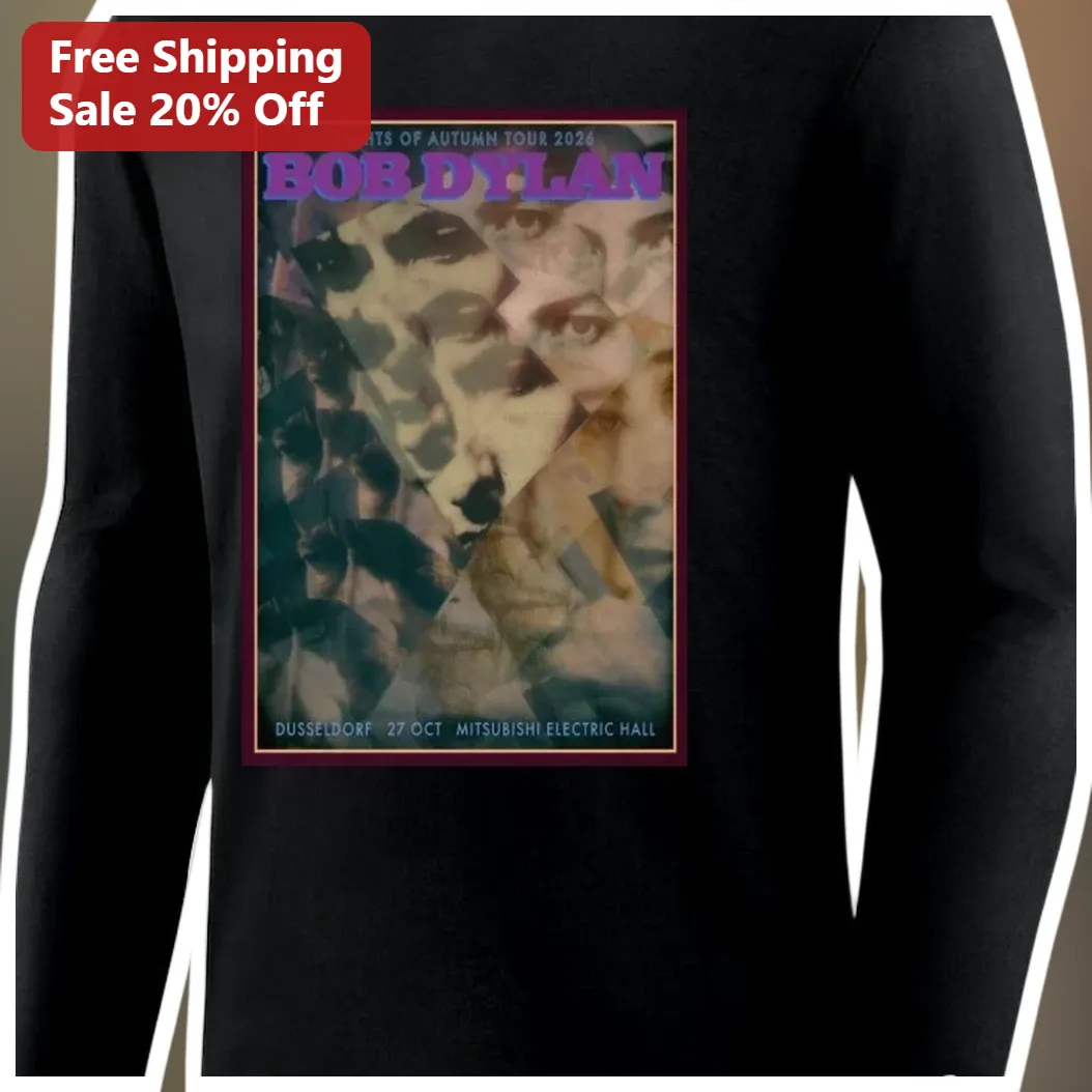Bob Dylan Lights of Autumn Tour 2026 Long Sleeve Tee Vintage Concert Poster Graphic available at our Miami, Florida warehouse