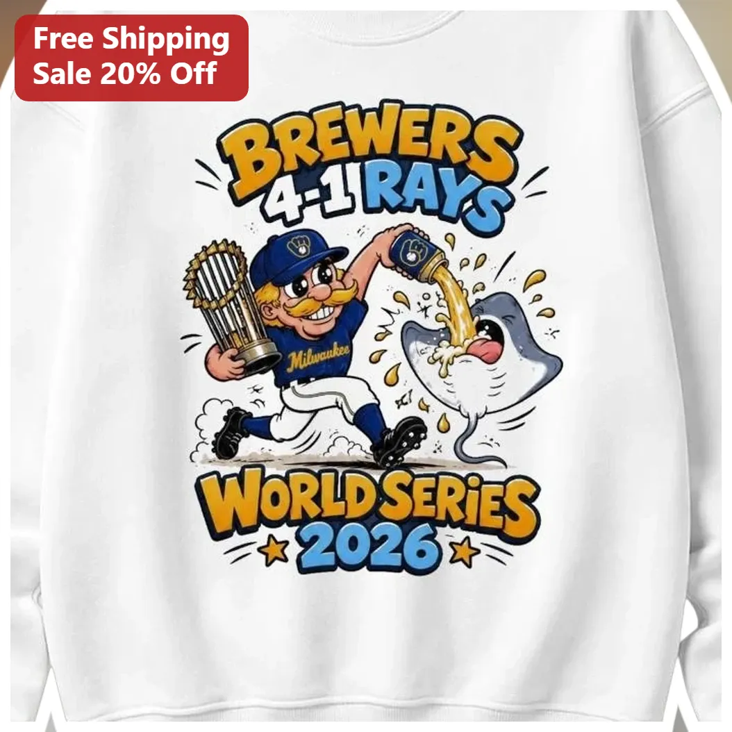 Brewers 4-1 Rays World Series 2026 Sweatshirt Bernie Brewer Victory Celebration Unisex Fan Gear