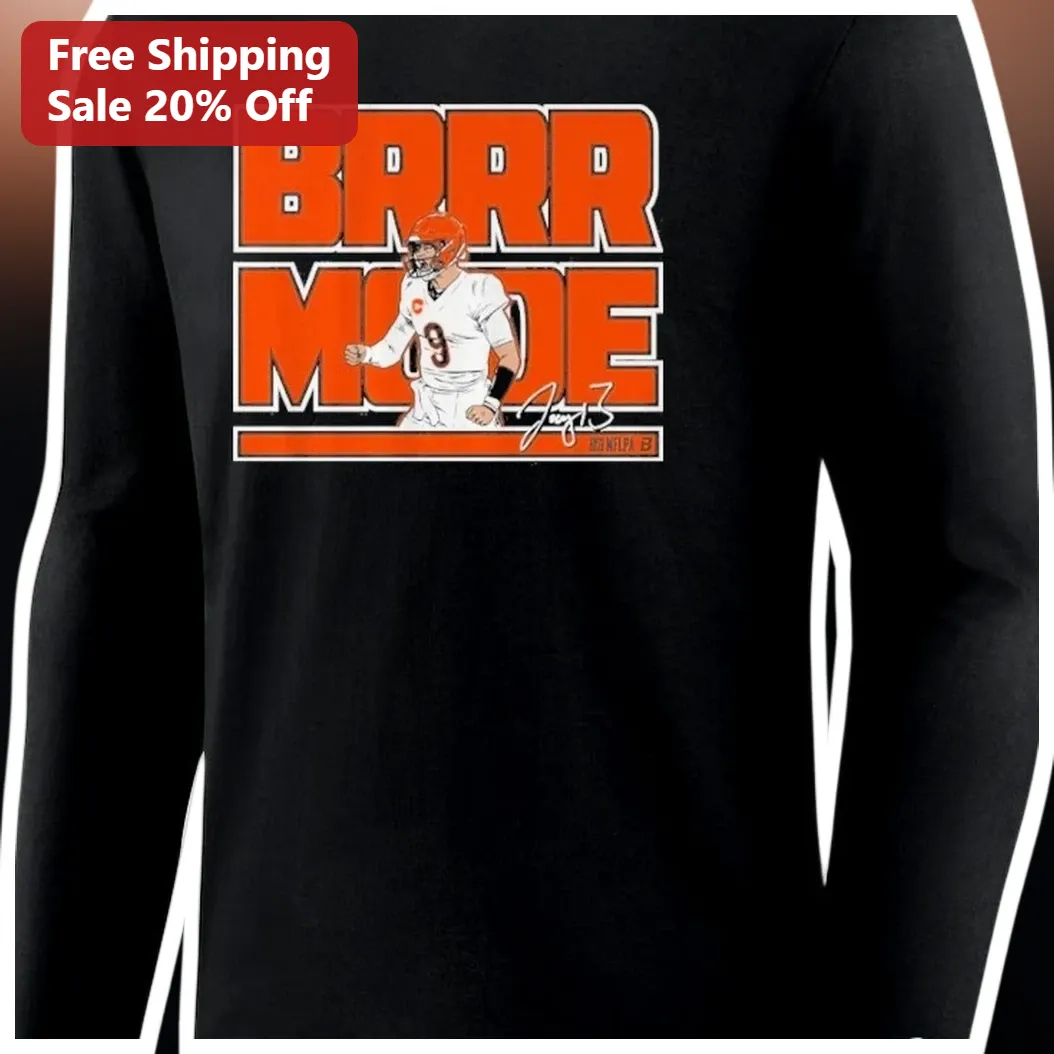 BRRR MODE Long Sleeve Tee Jayden Daniels Washington Commanders NFL QB Fan Gear available at our Miami, Florida warehouse