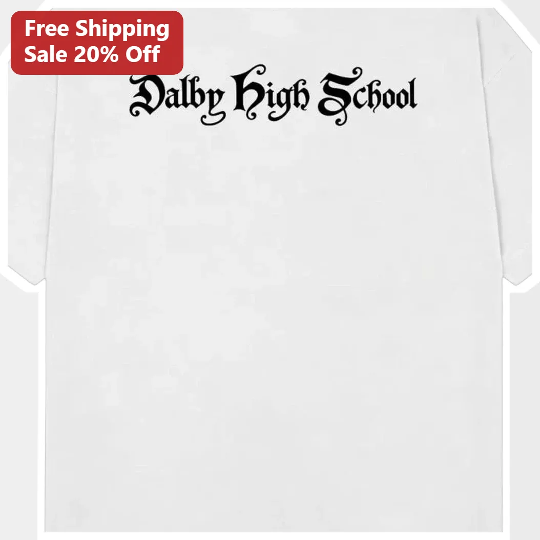 Dalby State High School Long Sleeve Tee Vintage Gothic Font Apparel for Students Alumni Staff available at our Miami, Florida warehouse