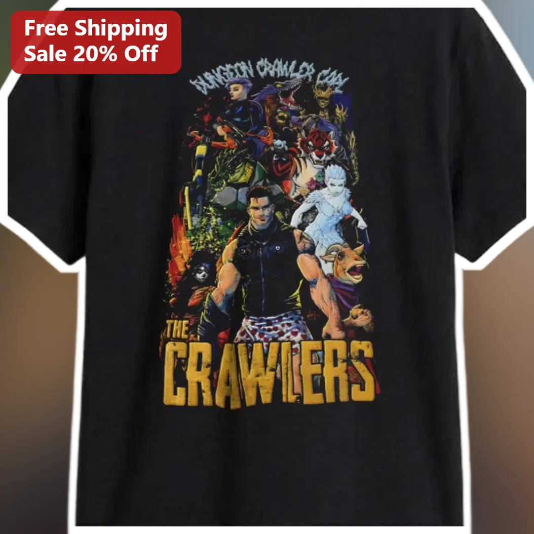 Dungeon Crawler Com The Crawlers Graphic Tee for Tabletop RPG Players and LitRPG Fans available at our Miami, Florida warehouse