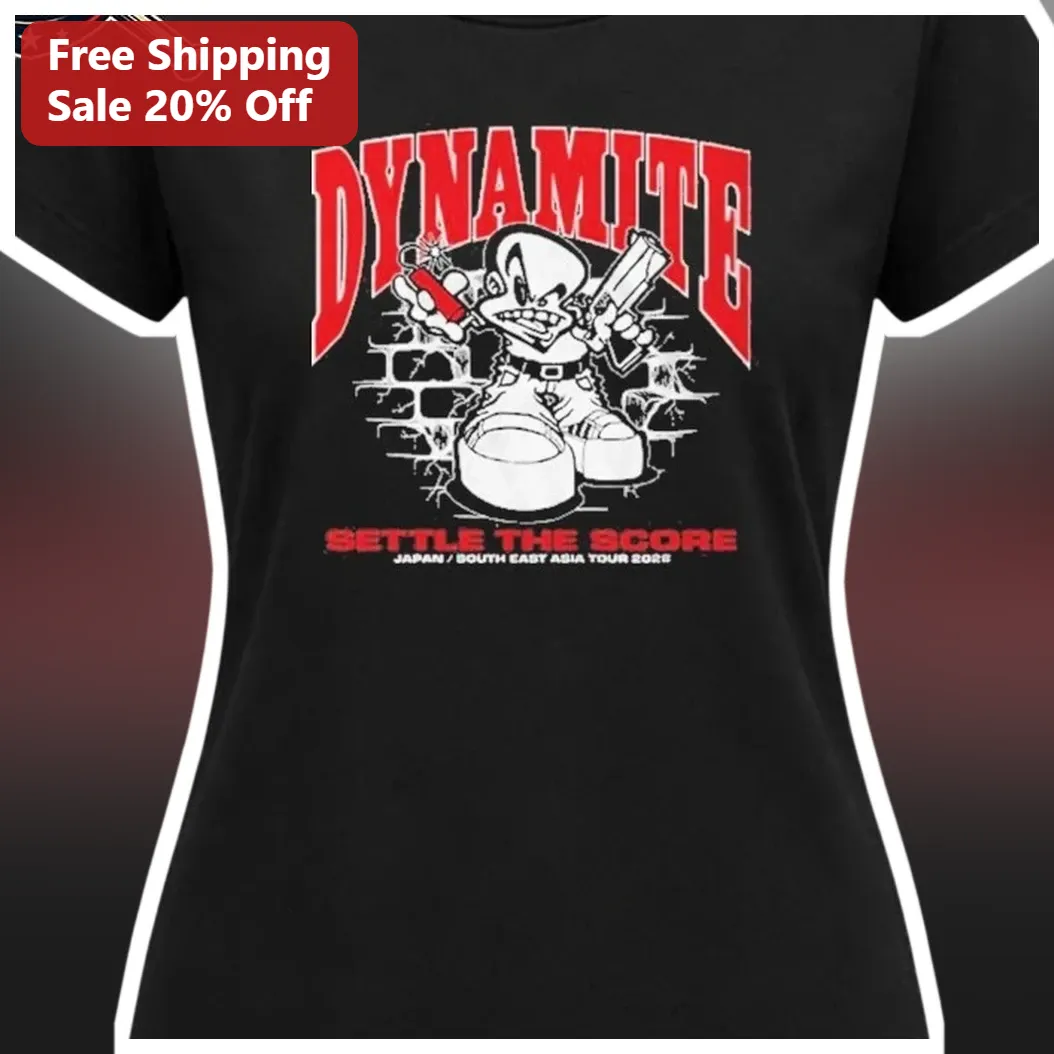 Dynamite Settle the Score Japan South East Asia Tour 2026 Tee Vintage Cartoon Band Merch available at our Miami, Florida warehouse