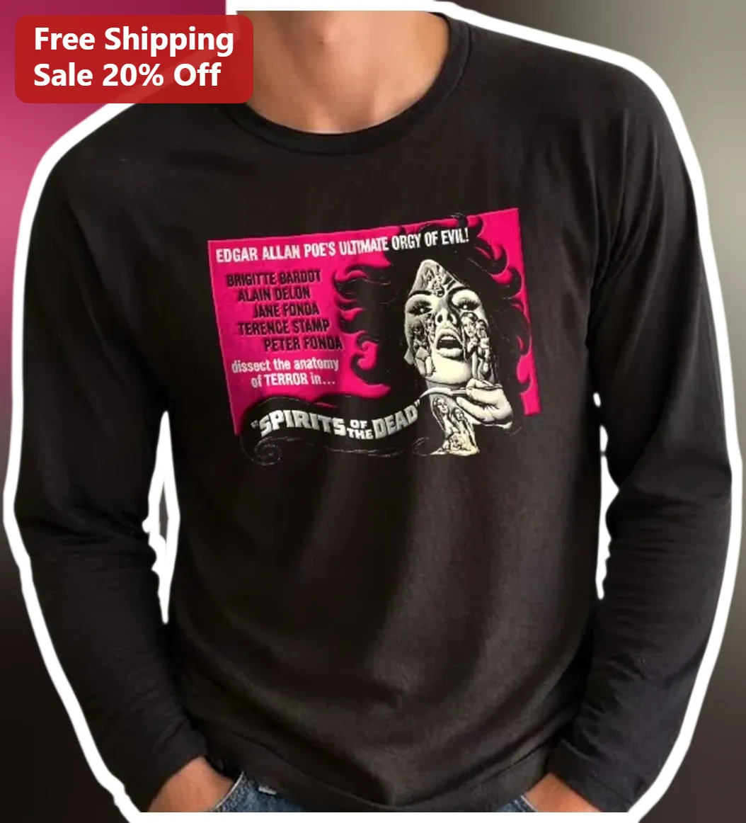 Edgar Allan Poe Ultimate Orgy of Evil Spirits of the Dead Long Sleeve Tee Gothic Horror Vintage Cinema Shirt