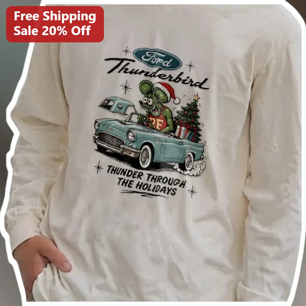 Ford Thunderbird Thunder Through The Holidays Long Sleeve Tee
