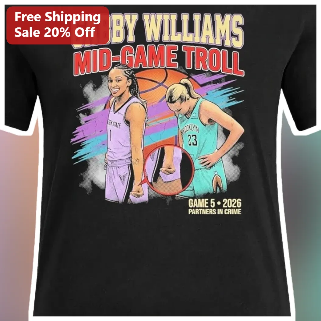 Gabby Williams Mid-Game Troll Partners In Crime WNBA Fan Tee available at our Miami, Florida warehouse