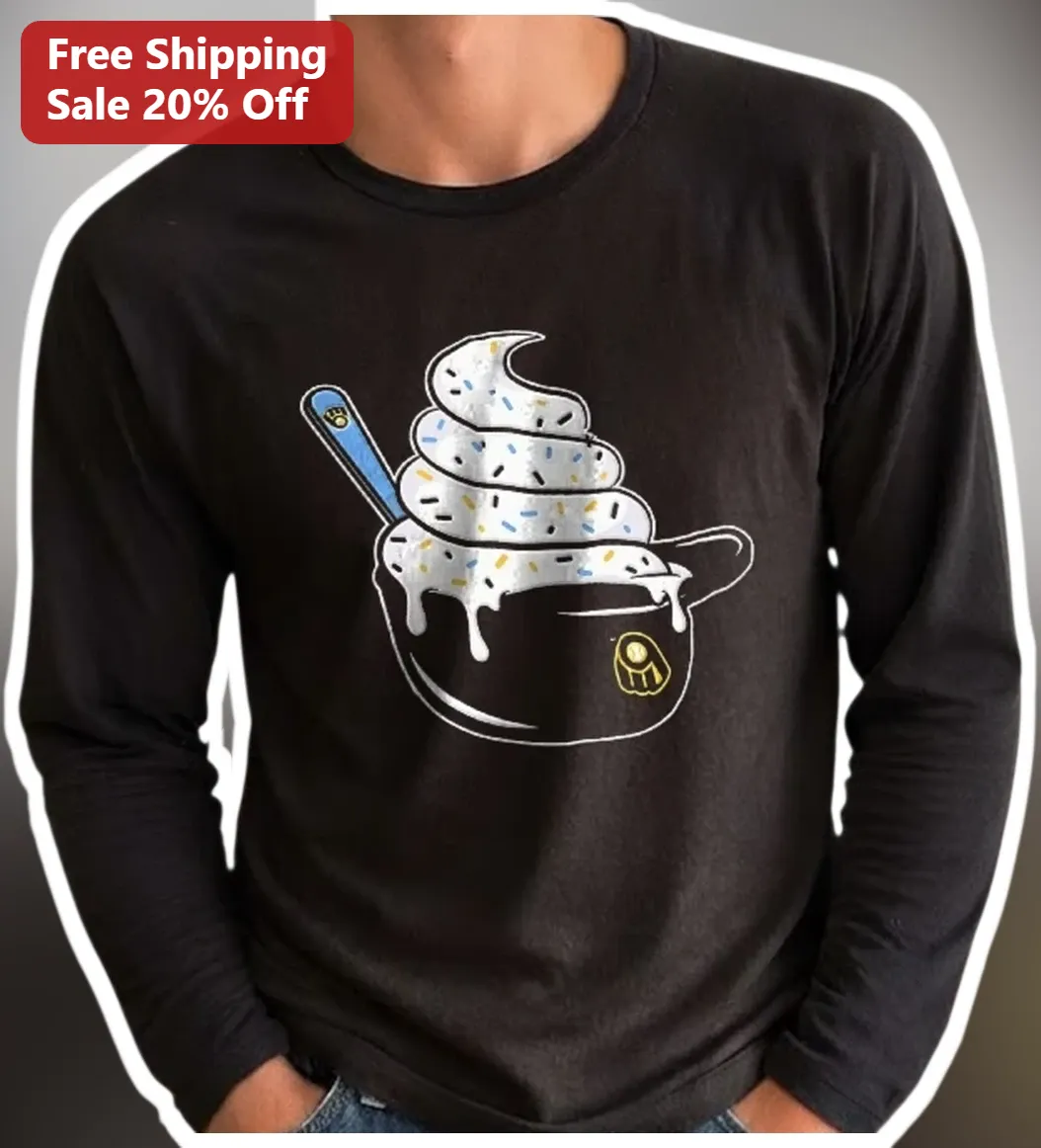 Ice Cream Bowl Long Sleeve Tee Vintage Cartoon Dessert Graphic Shirt for Foodies available at our Miami, Florida warehouse