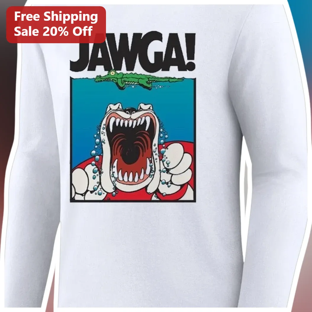 JAWGA! Funny Bulldog Jaws Parody Long Sleeve Shirt available at our Miami, Florida warehouse