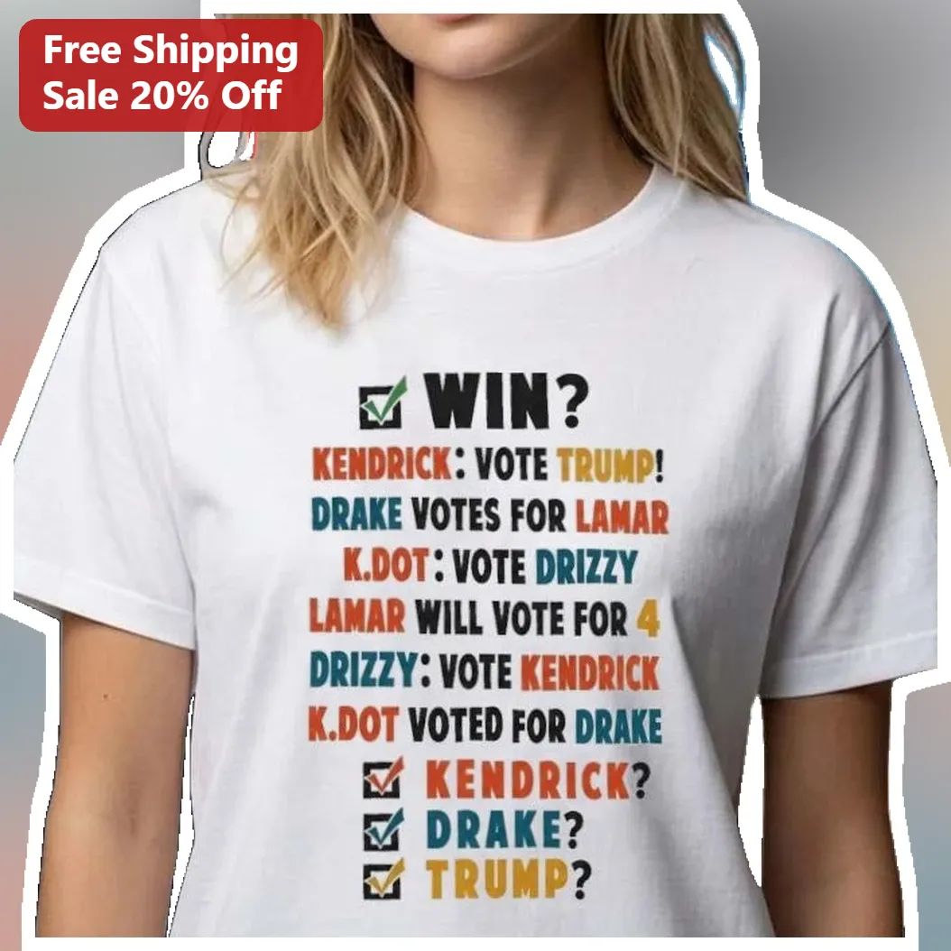 Kendrick Drake Trump Vote Ballot Graphic Tee Hip Hop Rap Beef Novelty Shirt available at our Miami, Florida warehouse