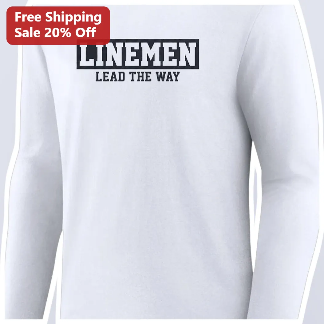 Linemen Lead The Way Long Sleeve Tee Football Offensive Lineman Apparel Gift available at our Miami, Florida warehouse