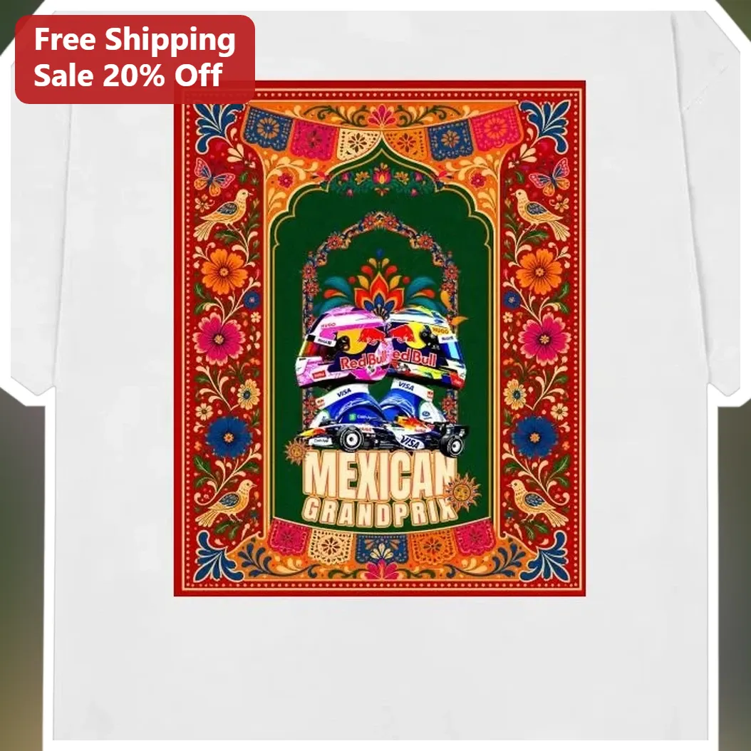 Mexican Grand Prix Tee F1 Mexico GP Fan Shirt Colorful Folk Art Racing Graphic T-Shirt Gift for Motorsport Enthusiasts