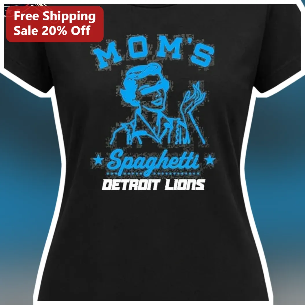 Mom's Spaghetti Detroit Lions Tee Vintage Distressed NFL Mom Gift for Her available at our Miami, Florida warehouse