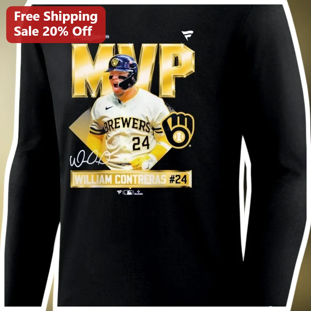 MVP World Series 2025 William Contreras Milwaukee Brewers Long Sleeve Shirt available at our Miami, Florida warehouse