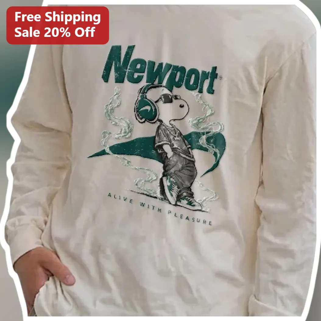 Newport Alive With Pleasure Vintage Ad Long Sleeve Tee available at our Miami, Florida warehouse