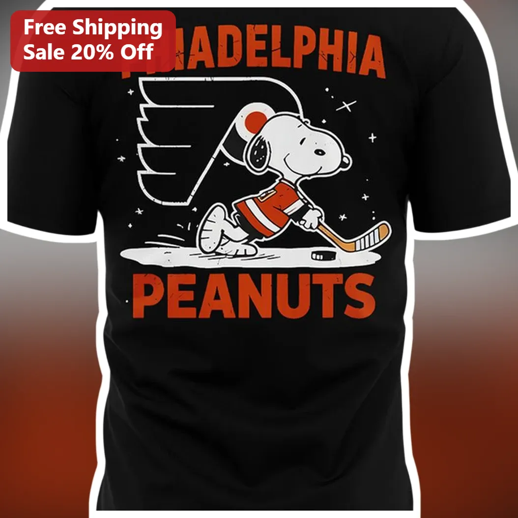PHIADELPHIA PEANUTS Tee Snoopy Philadelphia Flyers Hockey Shirt