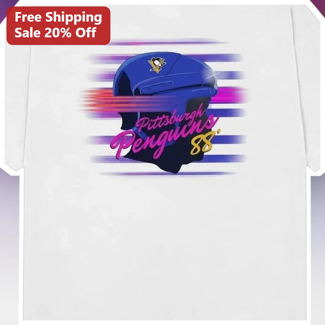 Penguins Retro Synthwave Tee NHL Hockey Fan Gift for Men Women