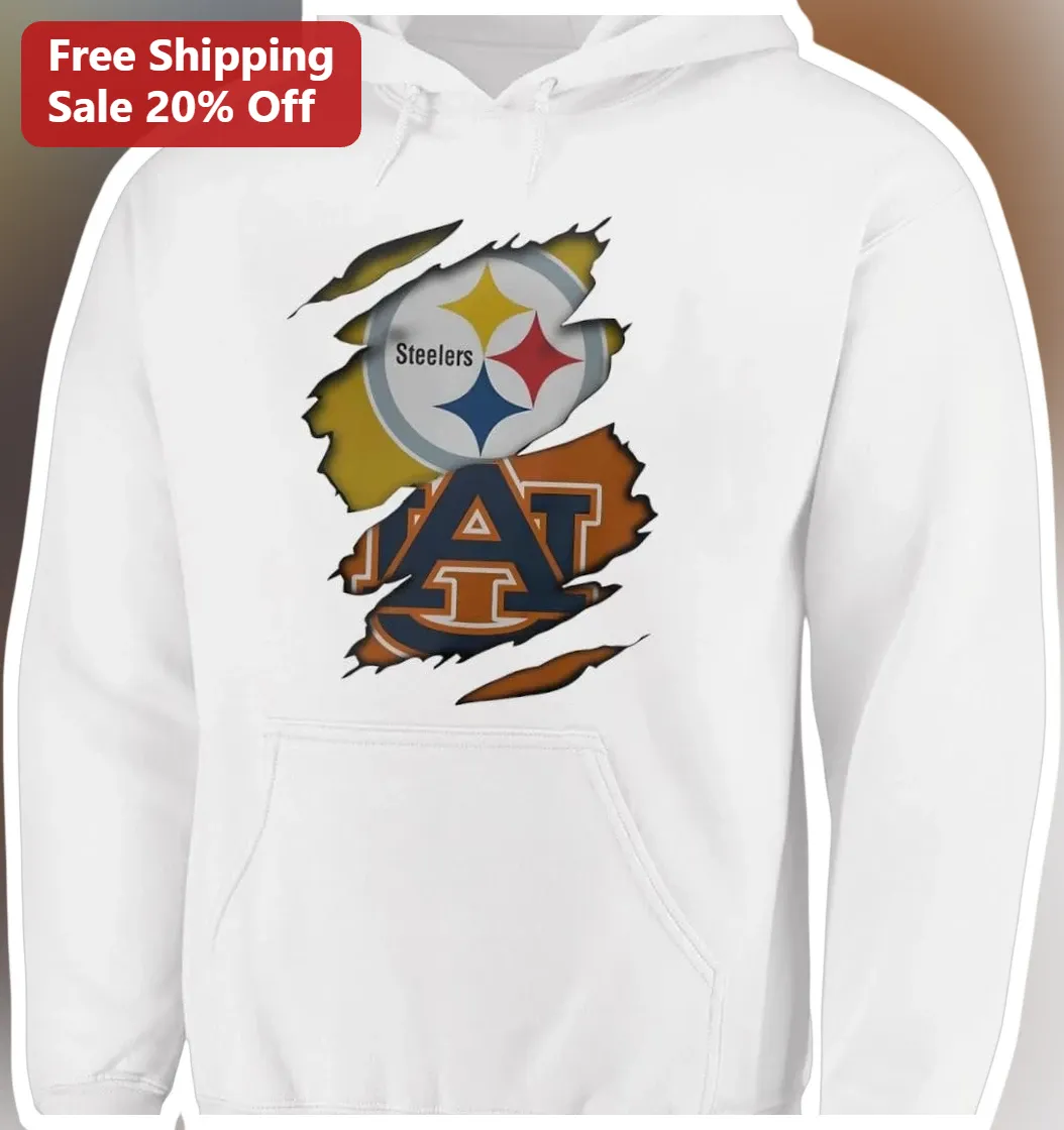 Steelers Arizona Wildcats Dual Logo Pullover Hoodie NFL College Football Fan Gear