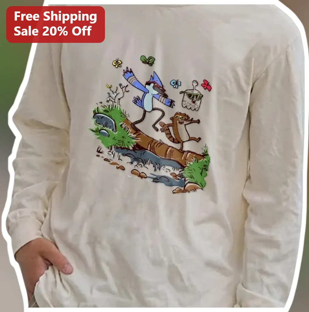 Regular Show Mordecai Rigby Skips Log Long Sleeve Tee Cartoon Network Fan Gift available at our Miami, Florida warehouse