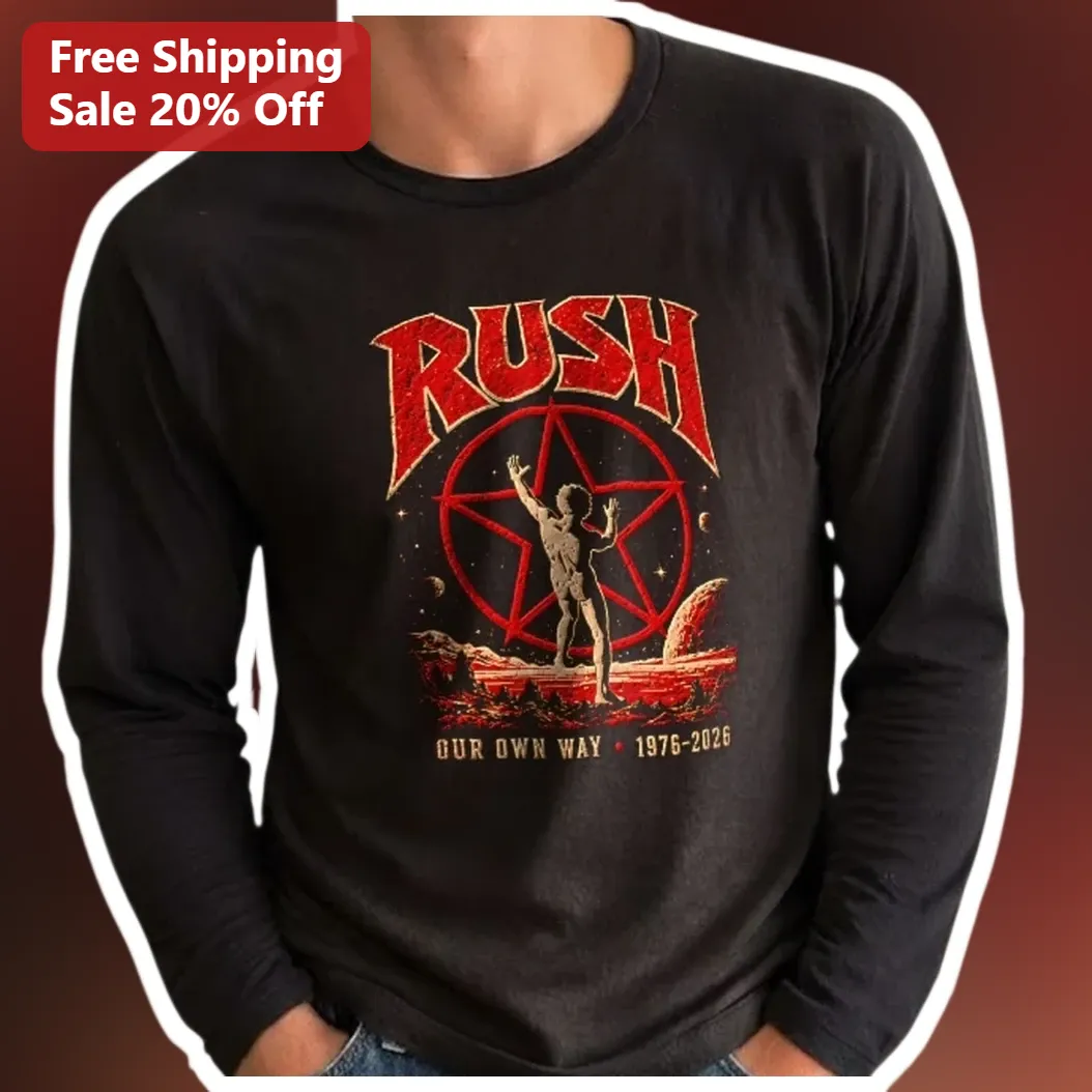 Rush Our Own Way 1976-2026 Long Sleeve Tee Vintage Classic Rock Band Merch