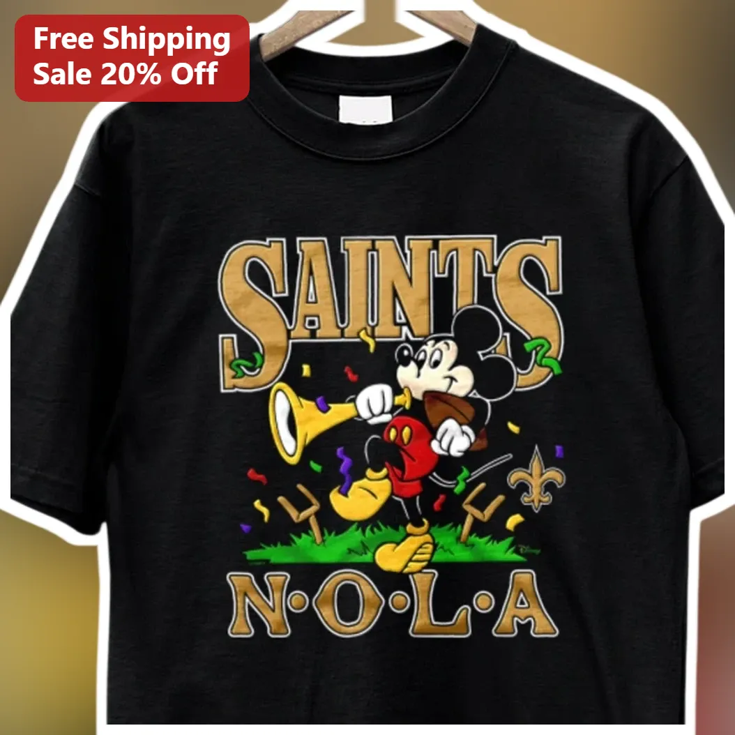 Saints NOLA Mickey Mouse Tee New Orleans Saints Game Day Shirt