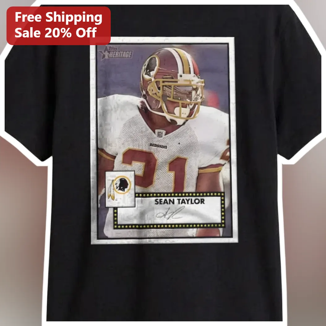 Sean Taylor Vintage Football Trading Card Tee Legends Never Die Washington Commanders Memorial Gift available at our Miami, Florida warehouse