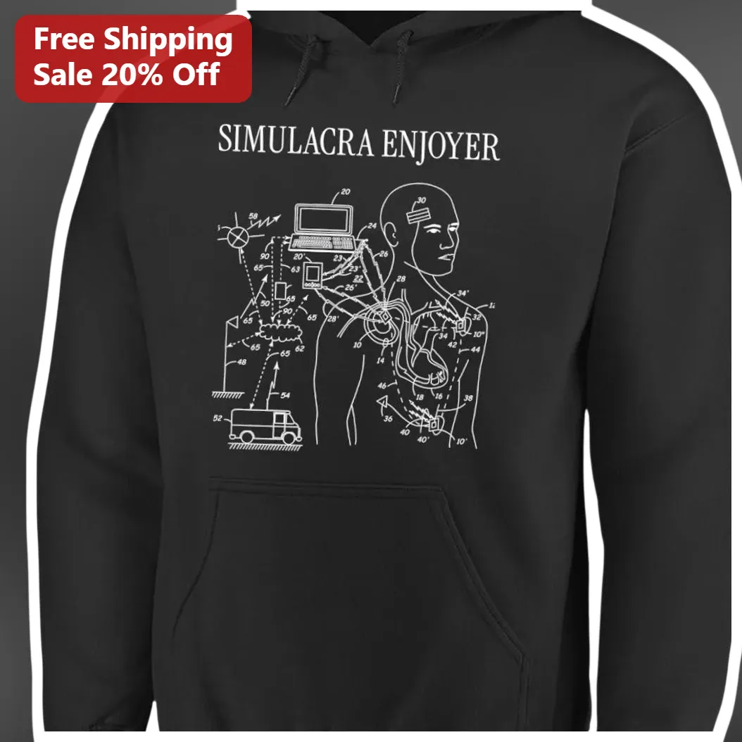 Simulacra Enjoyer Hoodie Jean Baudrillard Philosophy Gift Unisex Black Pullover