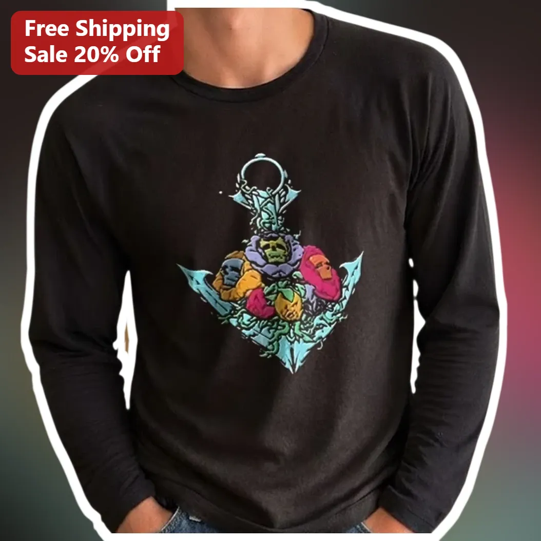 Skeletor Long Sleeve Tee Vintage He-Man MOTU Cartoon Villain Graphic Shirt for Men Women available at our Miami, Florida warehouse