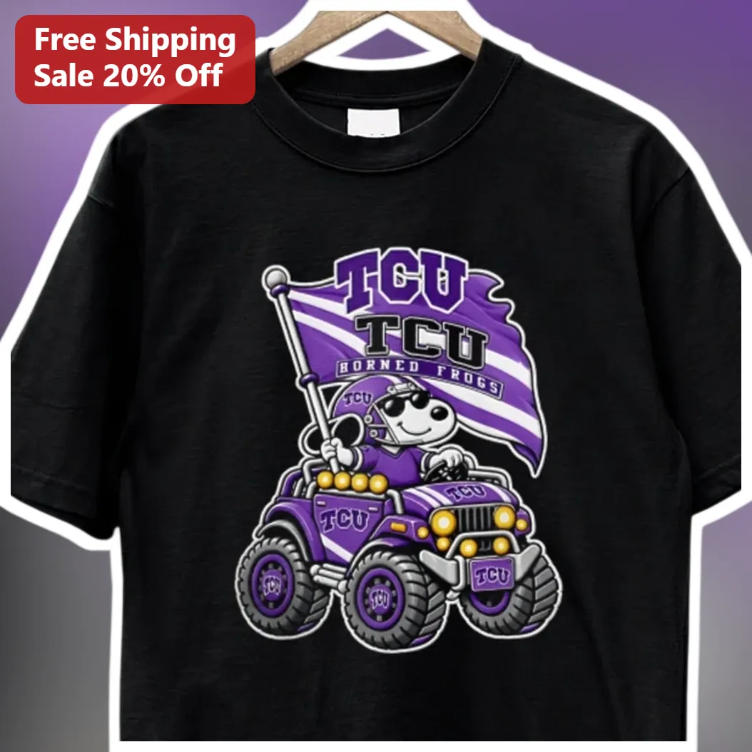 TCU Horned Frogs Snoopy Monster Truck Tee College Football Fan Gift