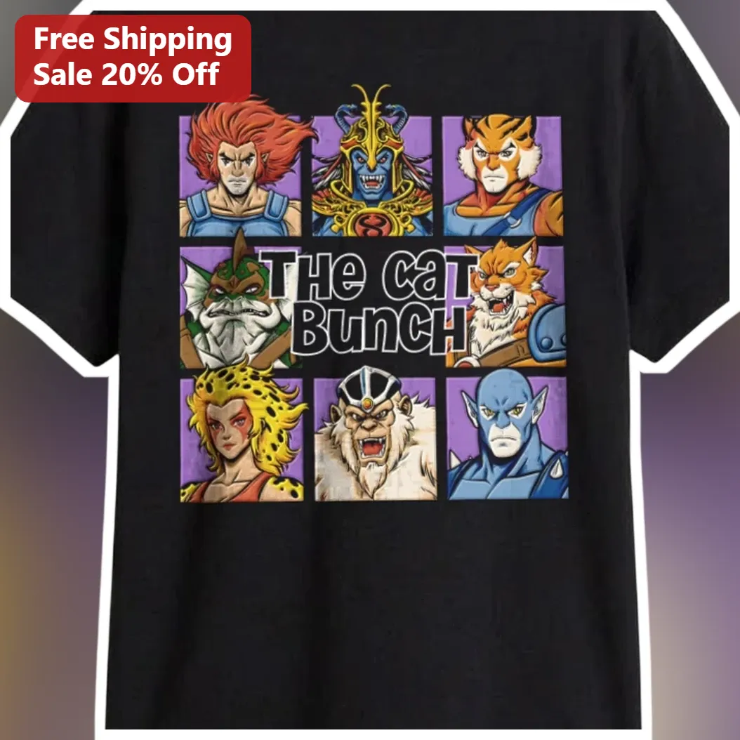 The Cat Bunch Tee ThunderCats Retro Cartoon Graphic Shirt for Men Women Gift available at our Miami, Florida warehouse