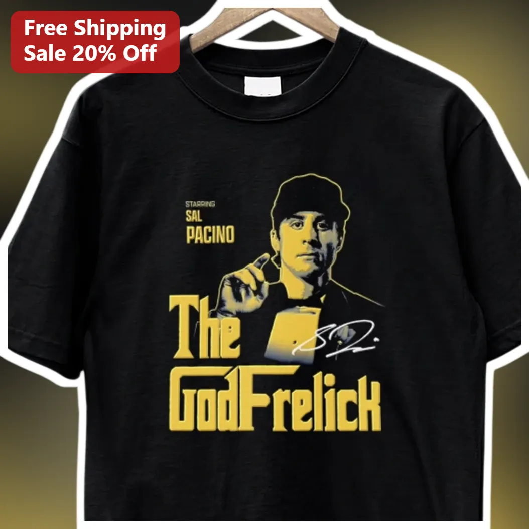 The GodFrelck Tee Al Pacino Godfather Parody Graphic Shirt for Men available at our Miami, Florida warehouse
