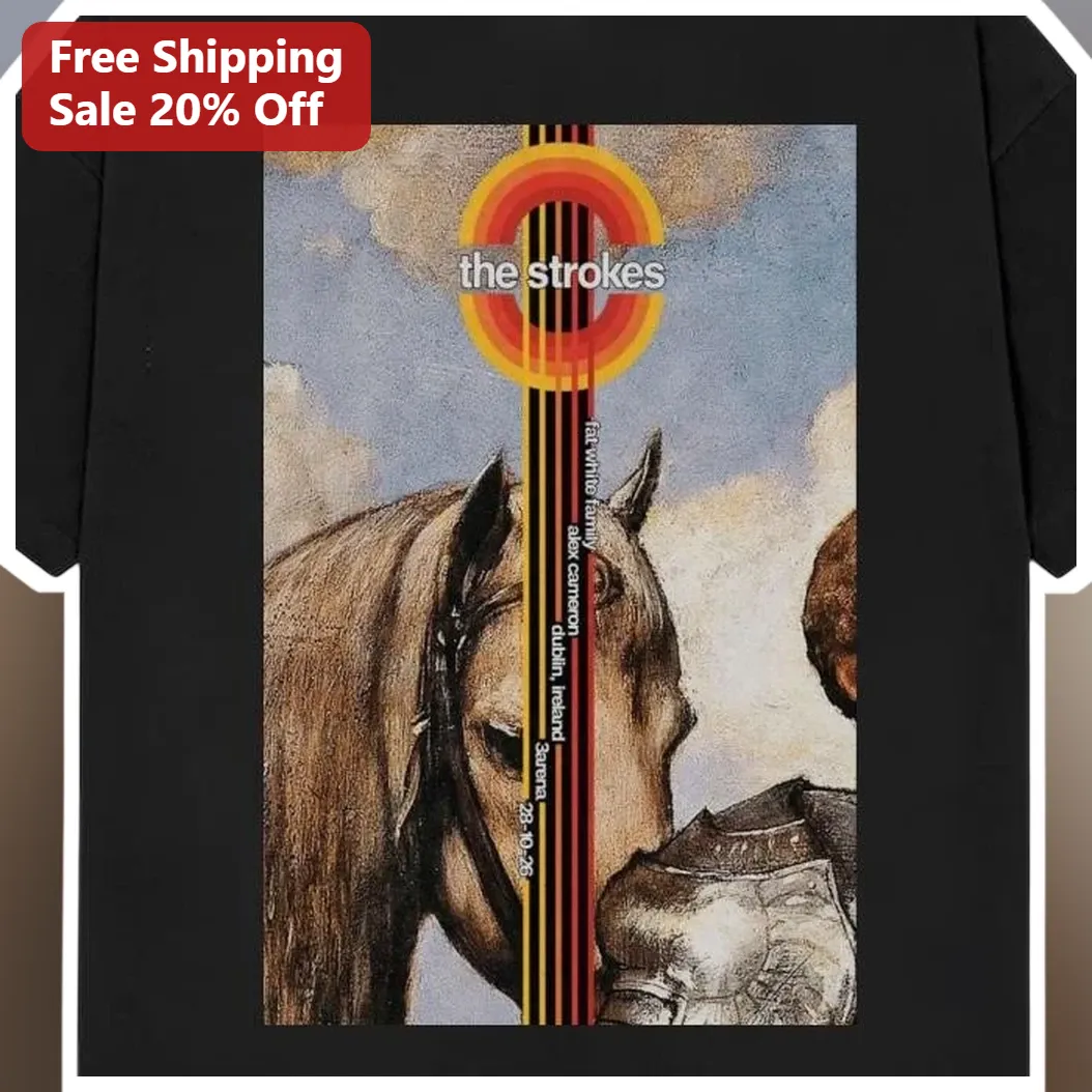 The Strokes Tee Vintage Indie Rock Band Graphic T-Shirt Gift for Men Women available at our Miami, Florida warehouse
