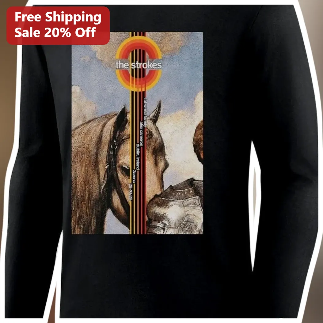 The Strokes Vintage Knight Retro Tour Long Sleeve Shirt Indie Rock Band Merch Gift available at our Miami, Florida warehouse