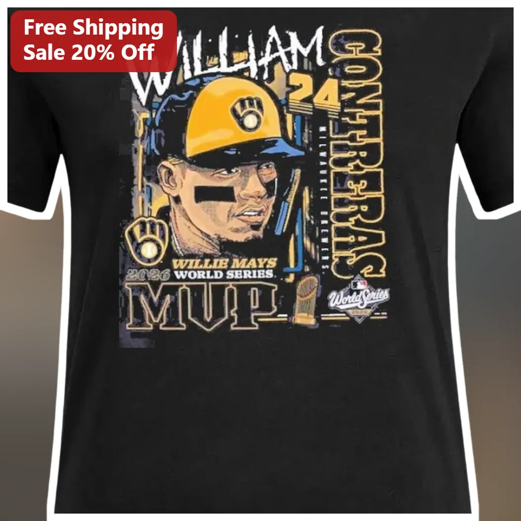 William Contreras Milwaukee Brewers Willie Mays World Series MVP Tee available at our Miami, Florida warehouse