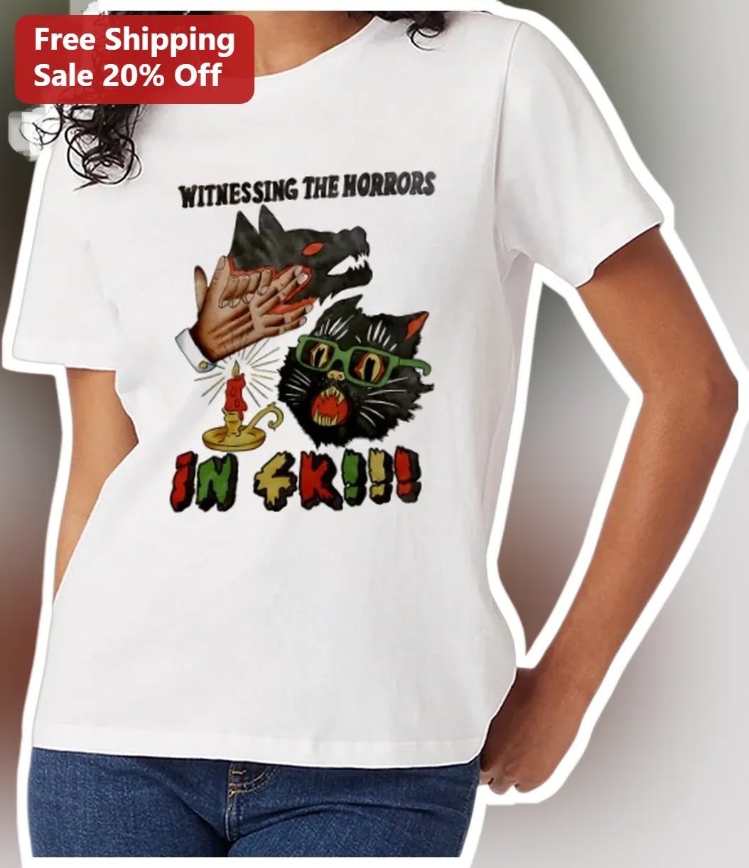 Witnessing The Horrors In SK!!! Eldritch Horror Cat Graphic Tee Halloween Gift