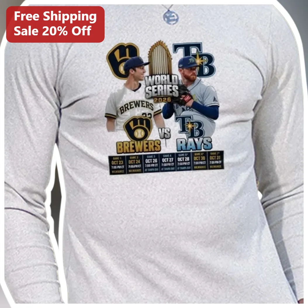 World Series 2026 Brewers vs Rays Long Sleeve Tee Baseball Fan Gift