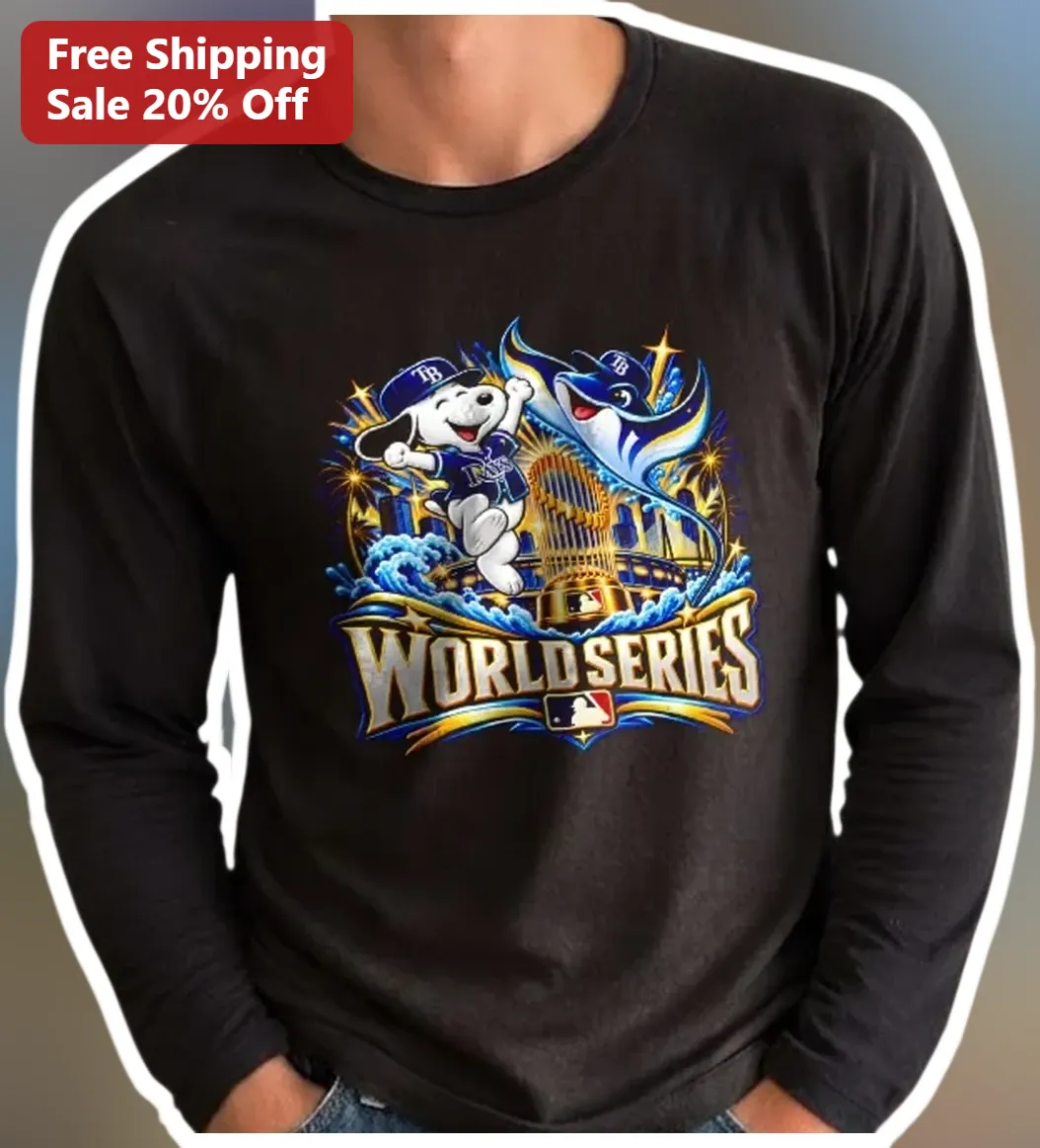 World Series Snoopy Tampa Bay Rays Long Sleeve Tee Baseball Fan Gift available at our Miami, Florida warehouse